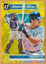 2023 Donruss Diamond Kings Yellow Mike Piazza #20 Florida Marlins
