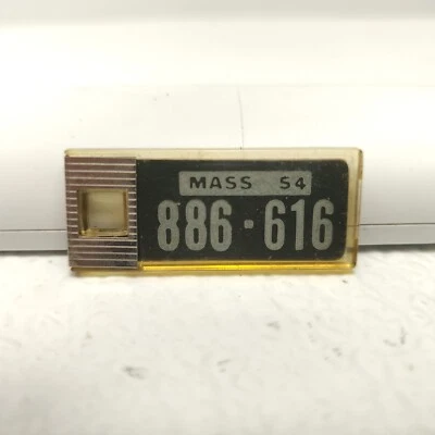 RARE VTG Disabled Veterans Mini License Plate Key Chain Ring MASSACHUSETTS  1954 - Image 1 of 2