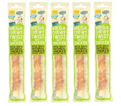 GOODBOY 70G MEGA CHEWY TWIST WITH CHICKEN DOG CHEW NATURAL TREAT 5 OR 10 PACK