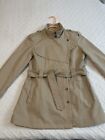 Short trench coat by Will Smith Tan Sz L Cotton Spandex Fully Lined