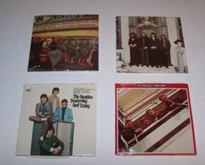 Conjunto de colección de álbumes en miniatura de The Beatles oF 4 paquetes de goma arte vintage arte sellado arte - Imagen 1 de 5