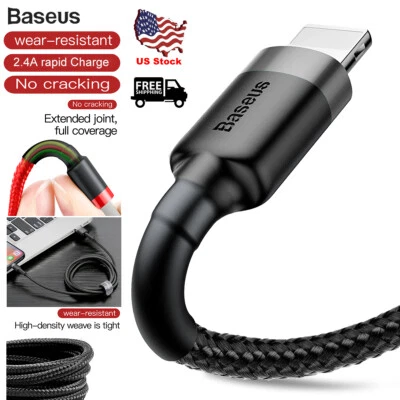 Nylon Fast Charging 8 Pin USB Cable Charger For iPhone 8 7 6s XR XS 13 11 12 Pro - Image 1 of 4