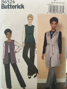 Butterick Misses Weste Gürtel & Hose Muster Gr. 6-22 ungeschnittene Längenvariation - Bild 1 von 2