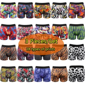 Mens Boxer Briefs Soft Underwear Anti Chafing Sport Trunks Boxers for Men 3 Pack - Picture 1 of 18
