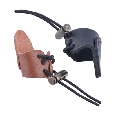 2x Archery Cow Leather Finger Guard Thumb Ring Protector Gear Bow Shooting Hunt - Image 1 of 4