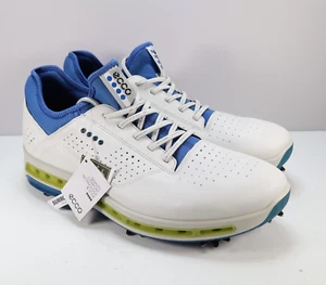 Ecco Golf Shoes Men Size 9 (43) White Goretex Surround Spikes Leather Waterproof - Picture 1 of 9