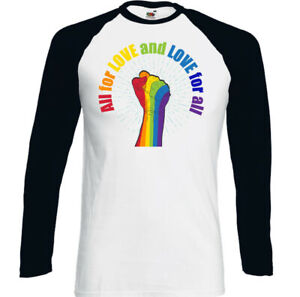 LGBT T-SHIRT Gay Pride all for Love Peace Equality Unisex Top T-Shirt lesbisch LGBTQI