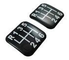 Shift Manual 6 speed Black Square Domed Decal car bike gel stickers 1.5" 2pc