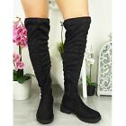 Thigh High Boots Ladies Shoes Over The Knee Tie Up Comfy Casual Zip Womens Sizes
