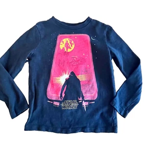 Star Wars x Gap Kids Black Long Sleeve T-Shirt The Force Awakens Small - Picture 1 of 7