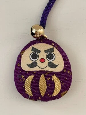 Llavero de tela japonés diseño Daruma correa teléfono celular encanto hecho a mano Kawaii! Foto 1 de 4