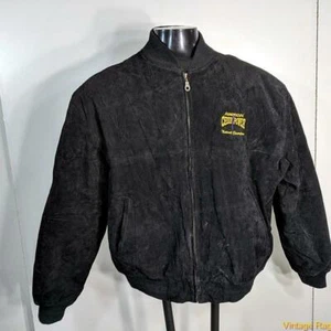 LEE WORLD Soft Suede LEATHER JACKET Mens Size M medium Black Cheer Power - Picture 1 of 5
