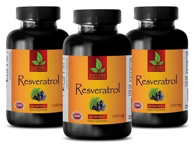 Super Brain Boost-RESVERATROL 1200 Mg-mejor metabolismo-3 Botellas 180 Cápsulas Foto 1 de 4