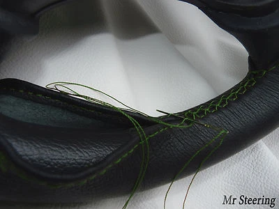 Cubierta De Volante De Cuero Negro Para Vauxhall Astra F MK3 Con Costura Verde - Imagen 1 de 2