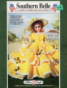 Southern Belle 15" Fashion DOLL Outfit FCM200 Fibre Craft Crochet Antebellum - Picture 1 of 1