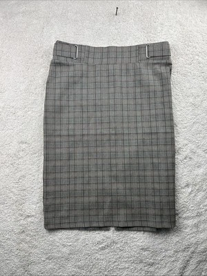 89th + Madison Dark Academia Preppy Old Money Marrón Falda Lápiz a Cuadros M Foto 1 de 4