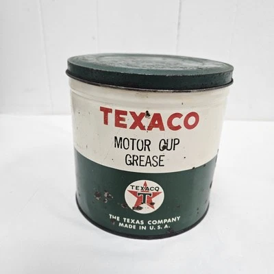 DE COLECCIÓN TEXACO INC. MOTOR TAZA GRASA COLORIDO VINTAGE 5 LIBRAS LATA GRAN ARTÍCULO DE EXHIBICIÓN Foto 1 de 4