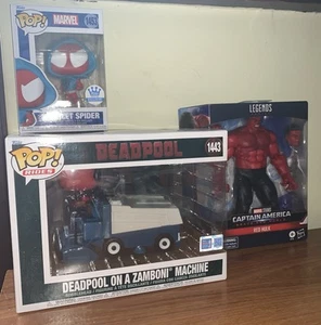 Funko Pop! Marvel Legends Scarlet Spider Deadpool On Zamboni Red Hulk *SEE PICS* - Picture 1 of 20