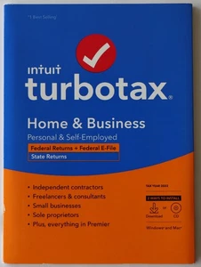 2022 Intuit Turbotax Home & Business Tax Software / Windows Mac / CD or Download - Picture 1 of 2