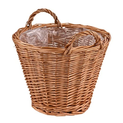 Weiden Pflanzkorb Weidenkorb Korb Pflanztopf Pflanzbehälter 30 cm mit Folie - Bild 1 von 3