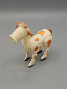 Vintage Fisher Price Little People Farm White Cow Brown Spots - Picture 1 of 9