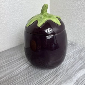 Vintage Hearth and Home H&HD Dark Purple Eggplant Canister 8" With Lid - Picture 1 of 12