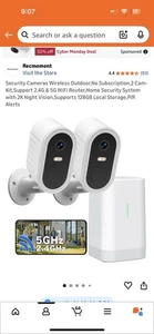Security Cameras Wireless Outdoor,No Subscription,2 Cam-Kit,Support 2.4G & 5G - Picture 1 of 10