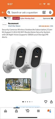Security Cameras Wireless Outdoor,No Subscription,2 Cam-Kit,Support 2.4G & 5G - Image 1 of 4