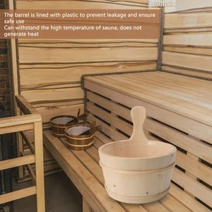 GE Holz 4L Sauna Eimer Kelle Sauna-Zubehör-Set Mit Kunststoff-Liner Für SPA-S - Bild 1 von 23