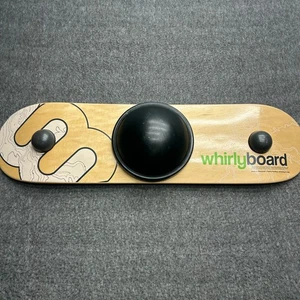 Whirly Board Balance Trainer Skate Deck Wood Natural Grip Strength Core Exercise - Picture 1 of 11