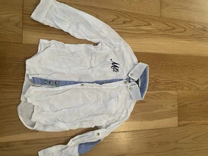 White/ Blue Trim Shirt Age 3 Years By Mayoral - Picture 1 of 7