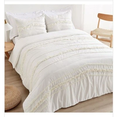 Sweet Jojo Designs Ivory Cotton Bohemian Boho Neutral 3p Queen Comforter - Image 1 of 3