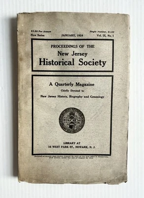 January 1924 New Jersey Historical Magazine Antique Periodical - Image 1 of 4
