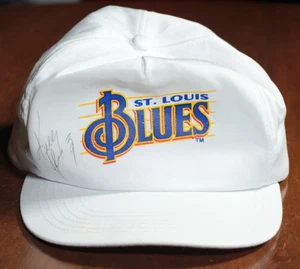 Vintage 90s St. Louis Blues Snapback Hat Cap Hockey NHL Kelly Chase Autographed - Bild 1 von 6