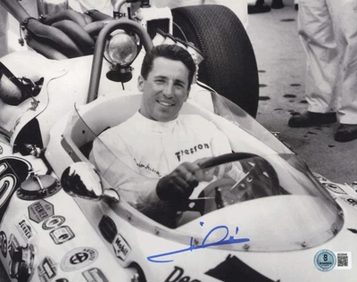 Foto firmada autografiada por Mario Andretti de 8x10 Indy Car Beckett BAS QR #BS36948 Foto 1 de 2