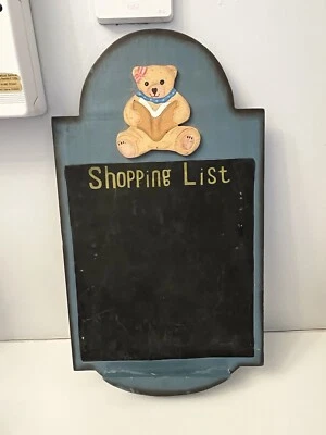 Vintage Teddy chalkboard Blackboard shopping list board   - Image 1 of 4