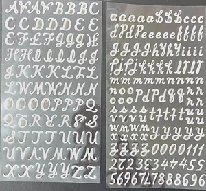 Álbum de recortes letras letras números letras blanco brillante dos hojas pegatinas - Imagen 1 de 1