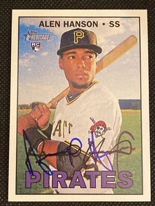 Alen Hanson Pirates 2016 Signed Auto Autographed Topps Heritage Card #651 ~ COA - Picture 1 of 5