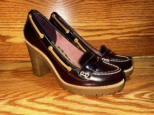 Sperry Top-Sider Women Size 6M Burgundy Patent Leather Heels - Picture 1 of 8