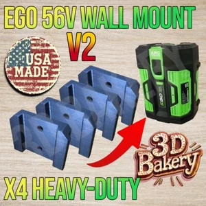 4 Pack - Battery Holder Wall Shelf Mount Compatible with EGO 56v - Heavy Duty V2 - Picture 1 of 1