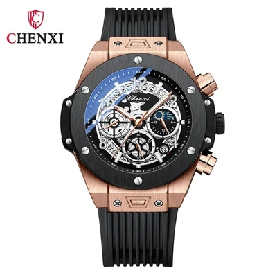 CHENXI Reloj Hombre Lujo Oro Cronógrafo Reloj Pulsera Marca Hombre Cuarzo Relojes Foto 1 de 4