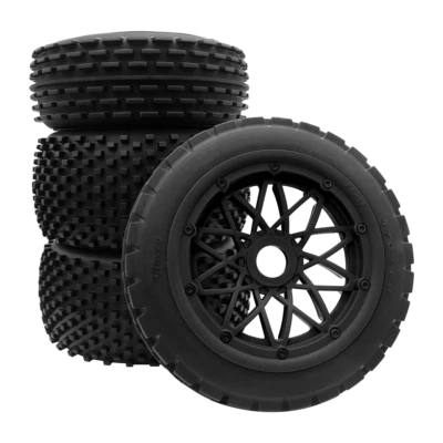 Schwarze Reifen mit warzigen spitzen Stiften für die Wüste 1/5 HPI Rovan Baja 5B - Bild 1 von 4