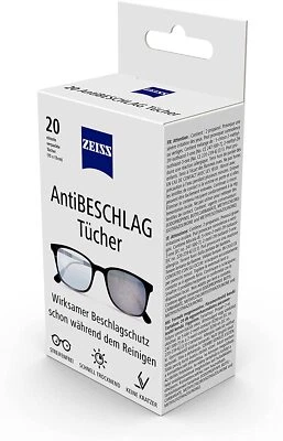 NEU ZEISS AntiBeschlag Tücher 20 Stück für einen langanhaltenden Beschlagschutz