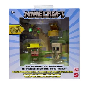 Minecraft Mob Head Minis - Villager Guarding Iron Golem Pack de 2 figuras de acción - Imagen 1 de 2