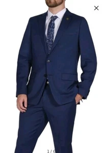 New! Cricketer Wool Blend Blazer Jacket 48 R Navy Two Button Jacket Mens Sports - Picture 1 of 8