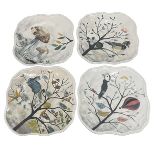 Anthropologie Rebecca Rebouche Flutter & Flight 4 Salad Plates 8" nature-inspire - Picture 1 of 9