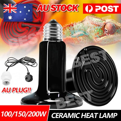 200W Ceramic Infrared Light Heat Emitter Lamp Reptile Snake Brooder Incubator - image 1 of 4