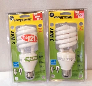 2 GE 47448 12/23/29-Watt CFL Energy Smart Spiral 3-Way Light Bulbs - Picture 1 of 2