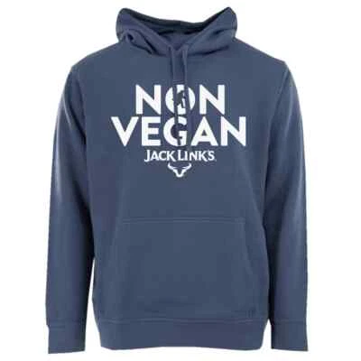 Jack Links Hoodie Sweatshirt "Non Vegan" Men's 2XL Blue - Image 1 of 2