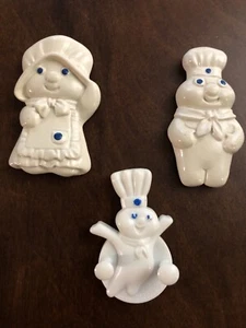 Pillsbury Dough doughboy And Doughgirl Popin Fresh Porcelian Magnents - Picture 1 of 9